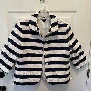 Worth jacket. Blue and white stripe. Beautiful material